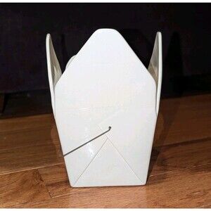 Handmade Ceramic Takeout Box Vase Minimalist Japandi Decor Cream
